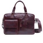 80110- Leather Business Cum Laptop Bag