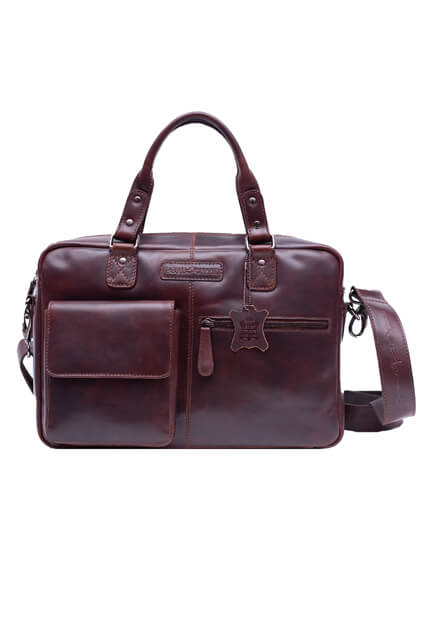 80110- Leather Business Cum Laptop Bag