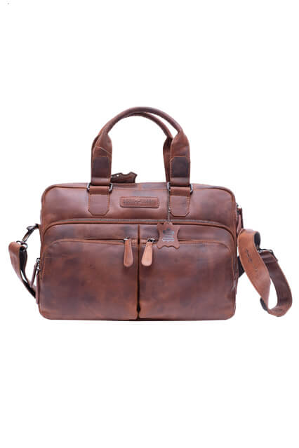 80115- Men's Leather Laptop Bag