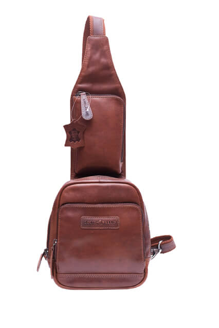 Men's Leather Crossbody Backpack