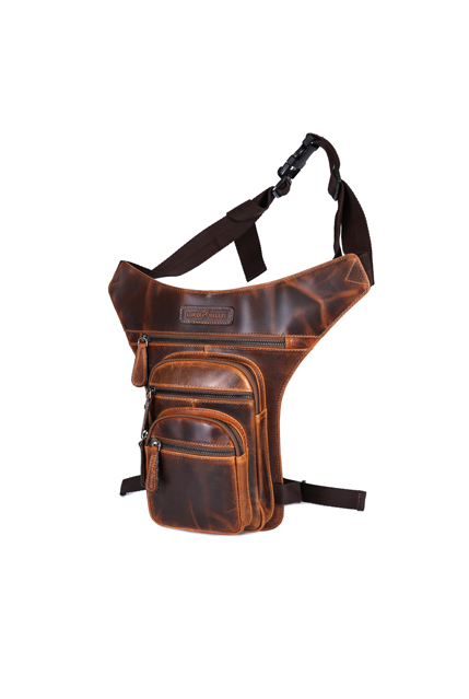 8022-Mens Leather Leg Bag