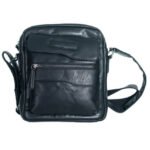 8004-Black Leather Backpack