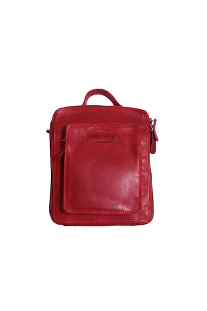 F 23 Red Leather Sling Bag