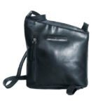 9105-Black Leather Crossbody Bag