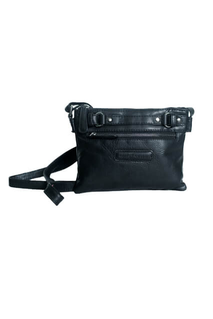 9106- Black Leather Crossbody Bag