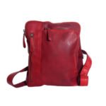 9116- Red Leather Crossbody Bag
